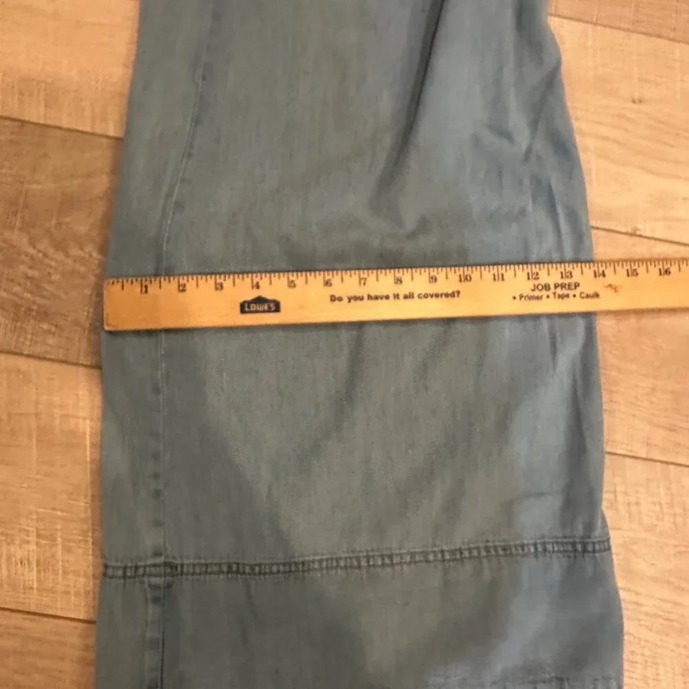 LOFT Light Blue Wide-Leg Pants - Picture 4 of 10